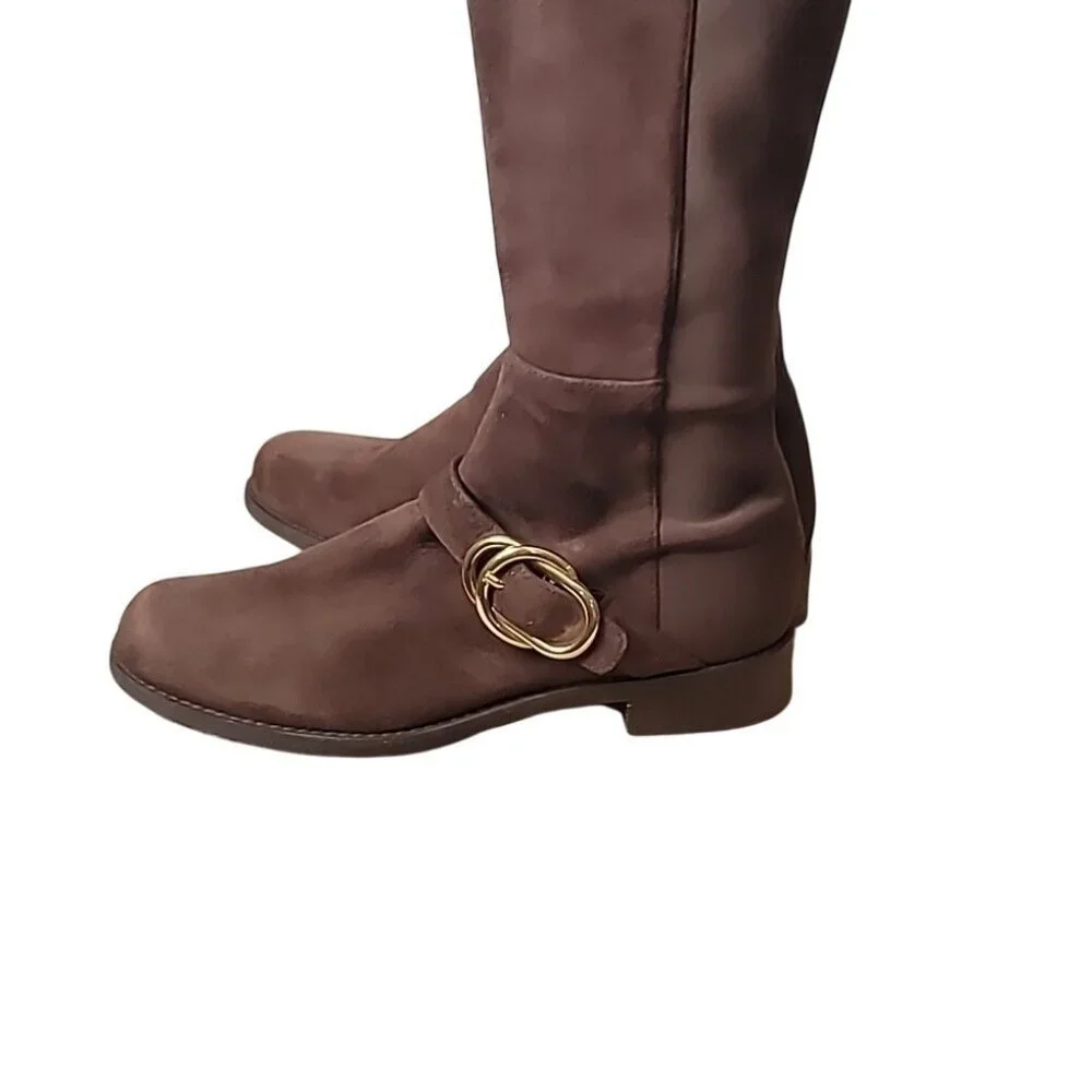 Stuart Weitzman 5050 Siella Walnut Suede Over -the-knee Boots size 6-6.5